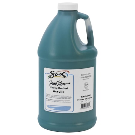 Sax 2019440 0.5 Gal True Flow Heavy Body Acrylic Paint; Turquoise